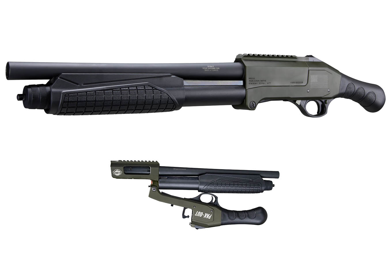 ROCK ISLAND ARMORY PK-12 Pak-Out Short 12-Gauge Pump-Action w/ Folding Design